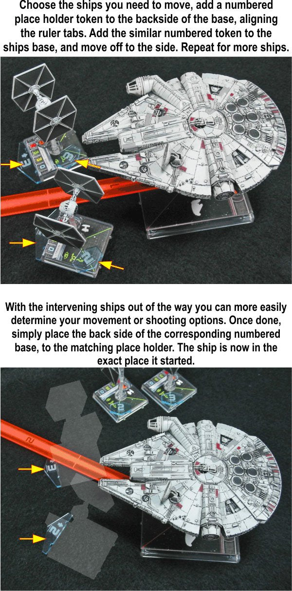 Litko Space Fighter Placeholder Token Set #1-5 | Compatible With Star Wars: X-Wing | Set Of 10 (Standard)