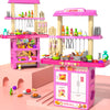 Jukudahu Pretend Play Kitchen Toys For Kid Age 3 4 5 6 7 - Double Sided Kitchen Appliance With Toy Accessories For Girls, Cookin