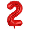 40 Inch 2 Red Number Balloons Mylar Foil Helium Digital Balloons Baby Shower 2St Birthday Party Decor Supplies