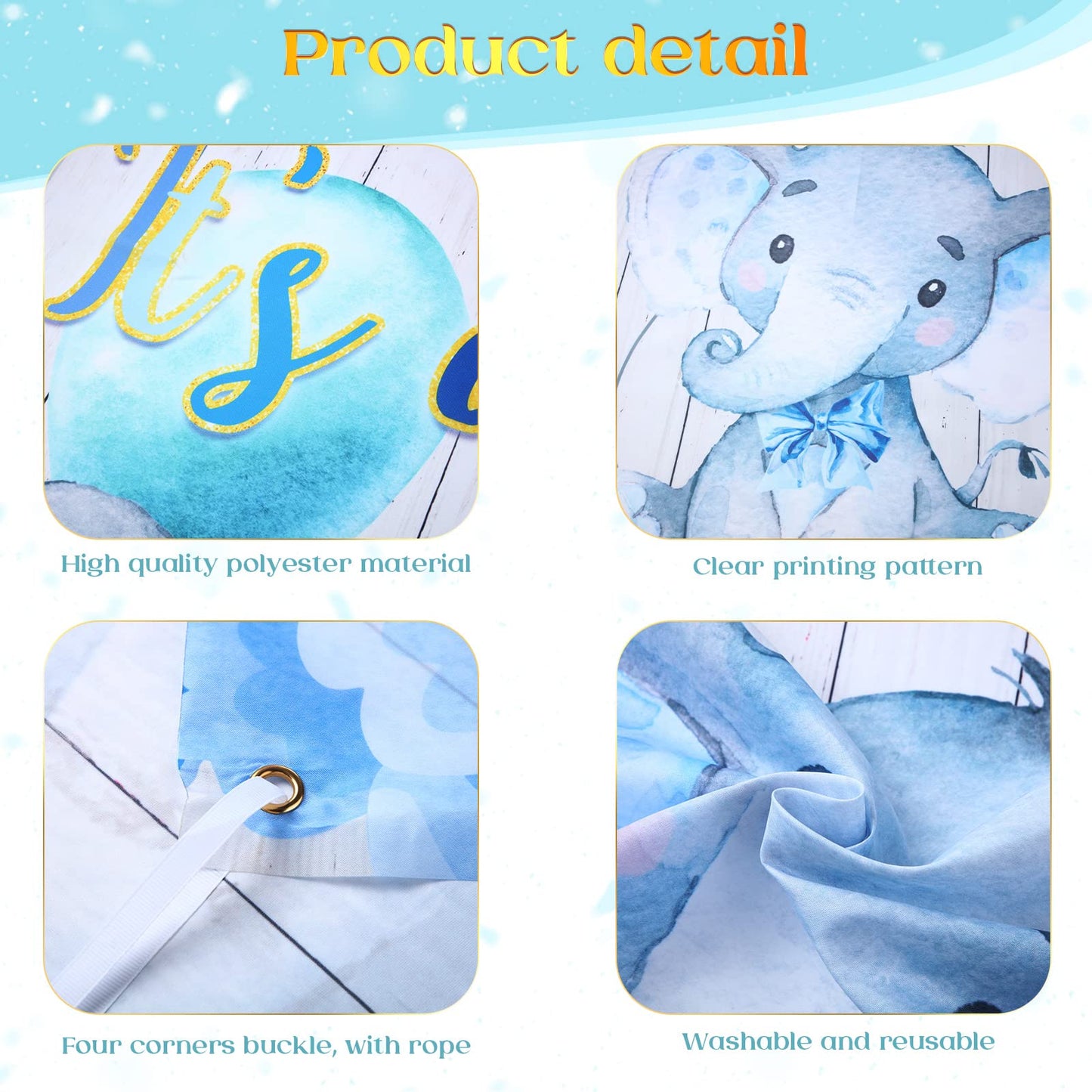 Baby Shower Party Decorations 121 Pieces Elephant Party Supplies Include Backdrop Banner Balloons Tablecloth And Cake Toppers For Baby Shower Gender Reveal Elephant Theme Birthday Party (Girl Style)