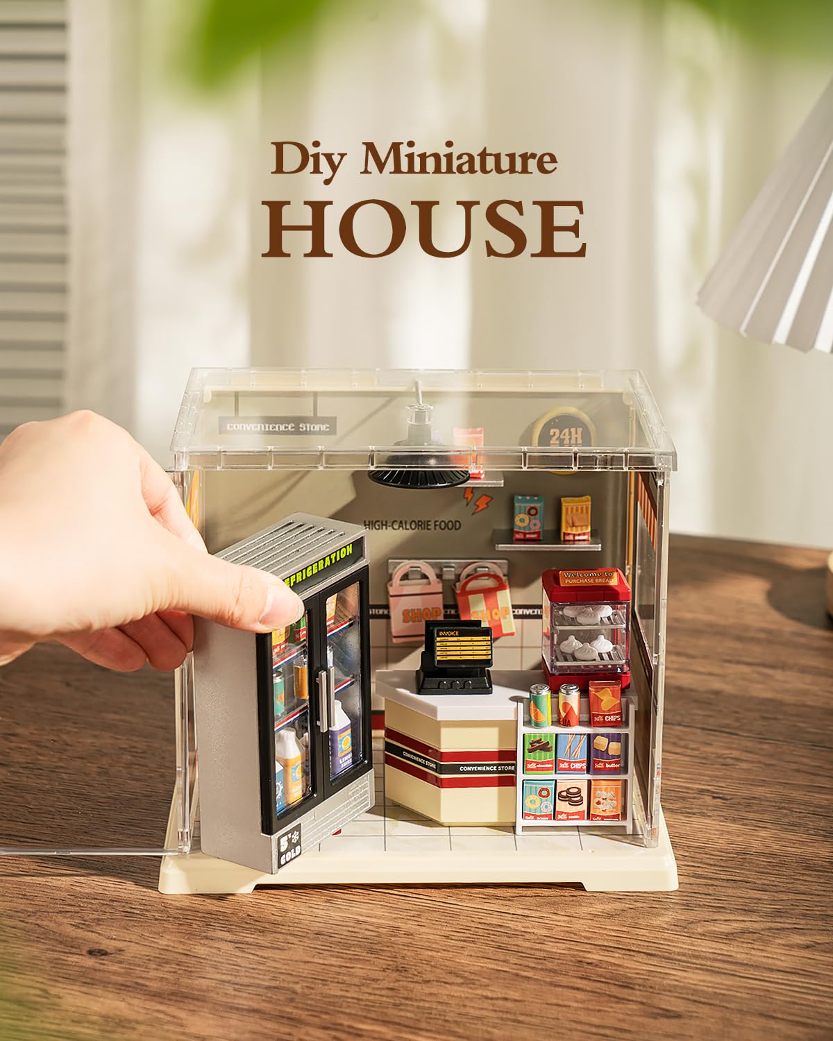 DIY Miniature House Kit Dollhouse Kit Miniature Kit DIY Mini House Building Kit for mature-themed Teen Plastic Tiny House Making Kit Best Craft Hobbies Gift Convenience Store