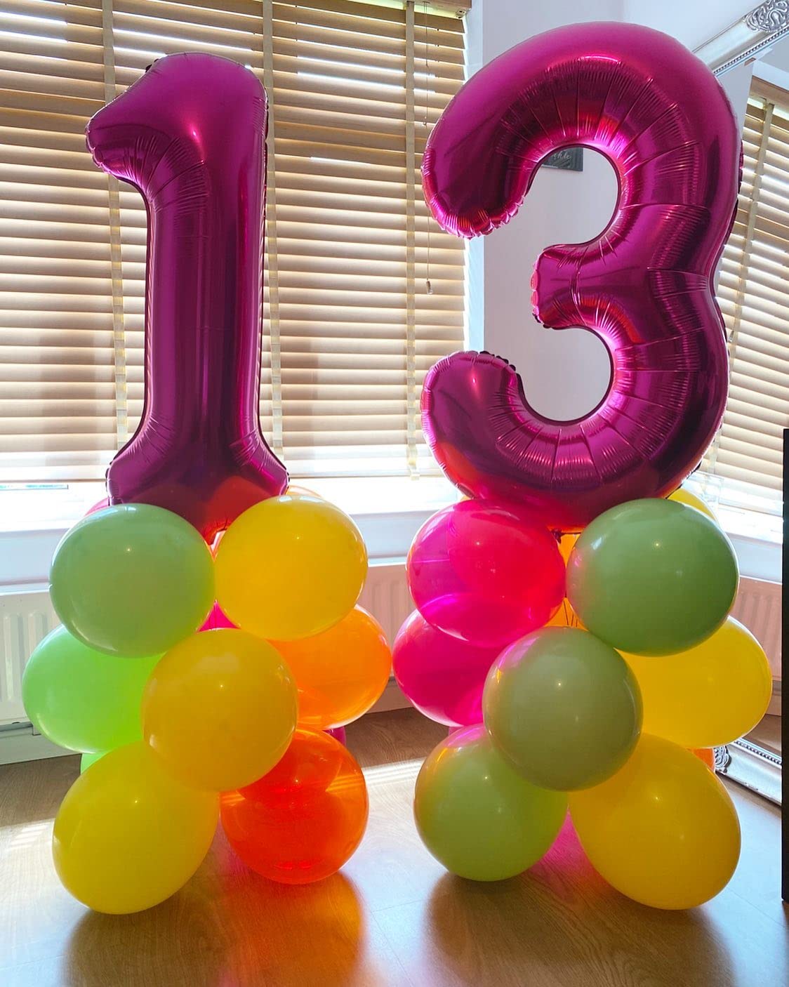 40 Inch Hot Pink 13 Number Balloons Giant Jumbo Huge 13 Or 31 Foil Mylar Helium Number Digital Balloons Dark Pink Birthday Mylar
