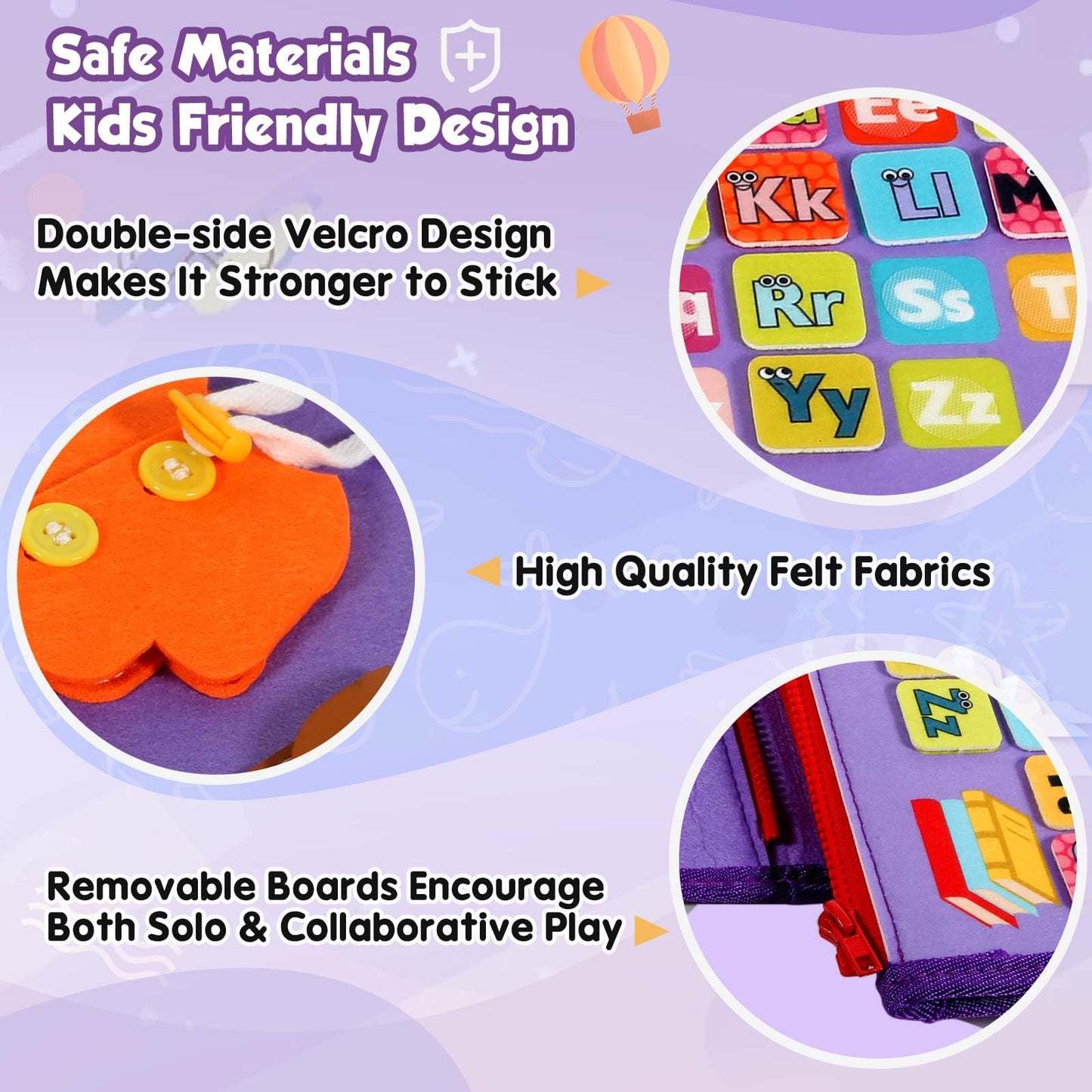 Winblo Toddler Busy Board - Montessori Toys For 2-3 Year Old Girl Birthday Gift - Busy Book For Toddlers, Montessori Educational Learning Travel Activities Toys For Kids Ages 2-4
