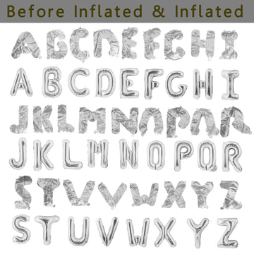 52 Pcs Sliver Letter Balloons A To Z Custom Diy Phrase Banner For Baby Shower Wedding Party Supplies Personalized Decor Foil Alp
