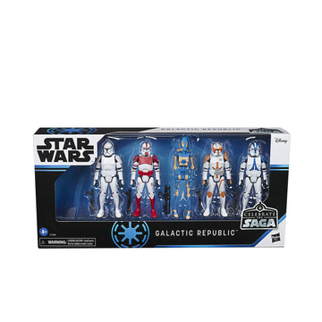Star Wars Celebrate The Saga Toys Galactic Republic Figure Set, 3.75-Inch-Scale Collectible Action Figure 5-Pack For Kids Ages 4 And Up