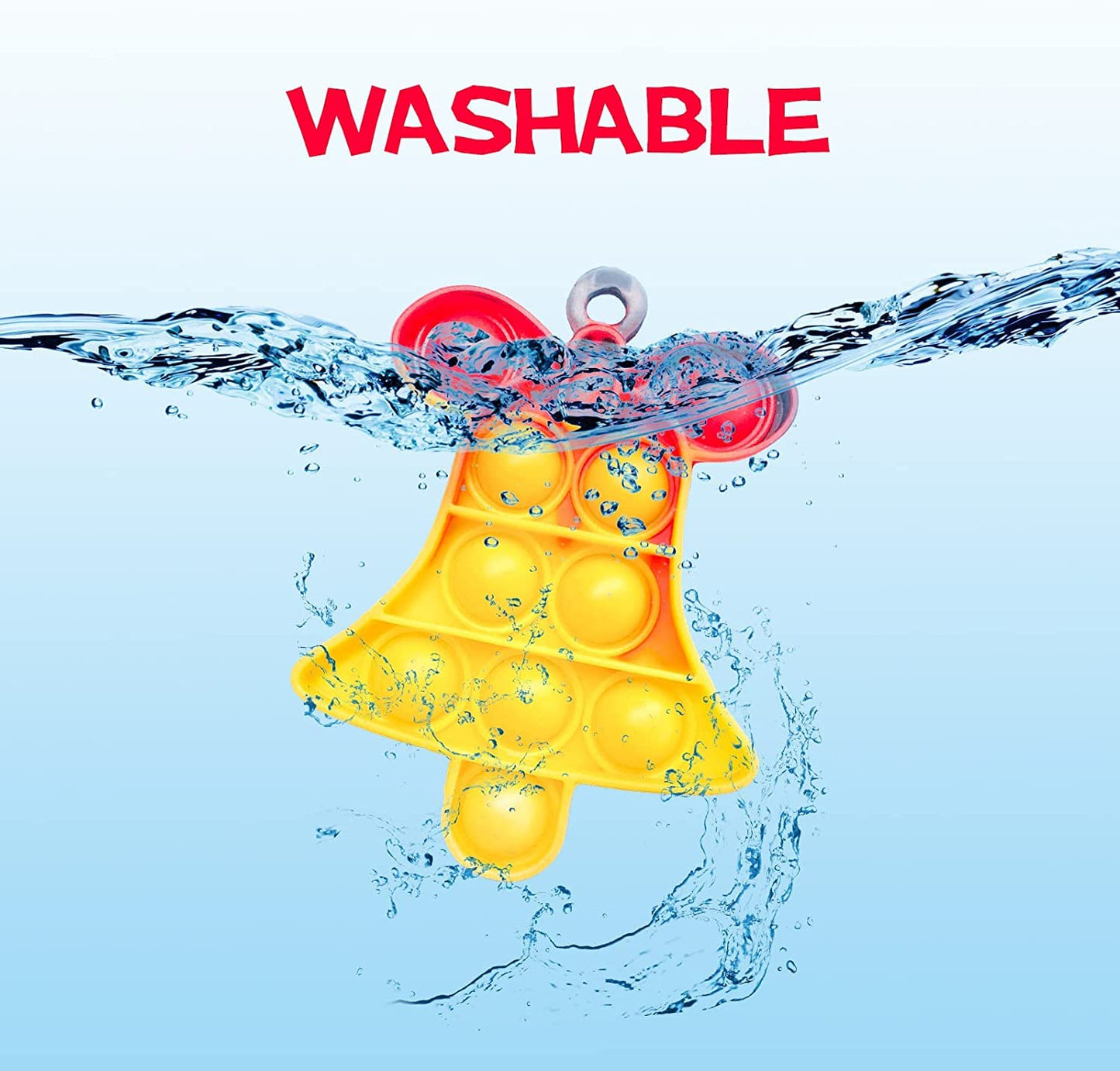 Antyd 52 Pcs Mini Push Pop Keychain Bubble Squeeze Sensory Fidget Toys, Anxiety Stress Reliever Hand Toys,Party Favors Supplies