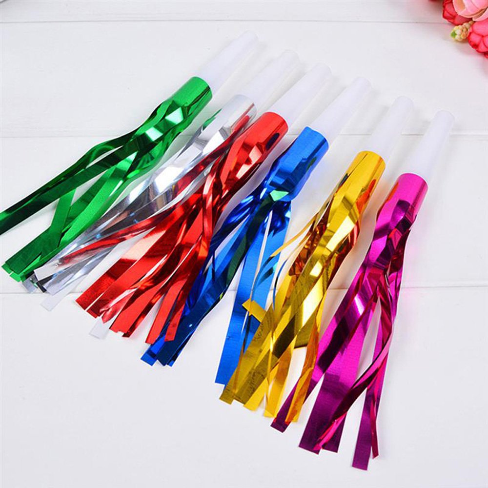 Binaryabc Noise Maker,Metallic Fringed Blowouts Whistles,Party Blowers Whistles,For Birthday Party Favors, New Years Party 30Pcs