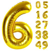 40 Inch Gold Mylar Foil Number 6 Birthday Balloon, Digital Balloons For 6 16 Boy Girl Party Decorations Supplies, Big Helium Bal
