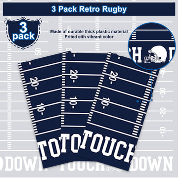 Rejoice Bunny 3Pcs Football Party Tablecloths Sport Themed Party Decorations American Rugby Tablecloth Banner Game Day Disposabl