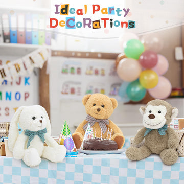 Maogolan 13 Inch Stuffed Animals Bulk Soft Teddy Bear Plush Toys Set For Kids Teens Girls - Brown Bear, Floppy Bunnies, Monkey,