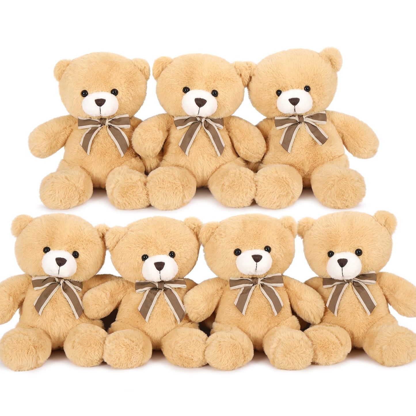 Tezituor Teddy Bears Stuffed Animal 7 Packs In Bulk, Small Teddy Bear Bulk 12'' For Baby Shower Decorations, Stuffed Bear Plush