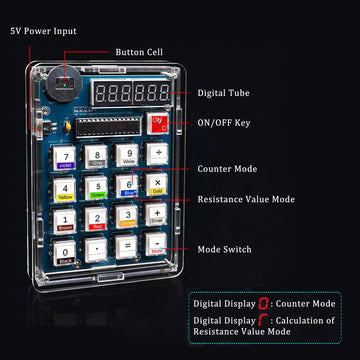 Soldering Practice Kit 6 Digits Desk Calculator Resistor Resistance Reader Diy Kit Soldering Project Kit Electronic Diy Kits For
