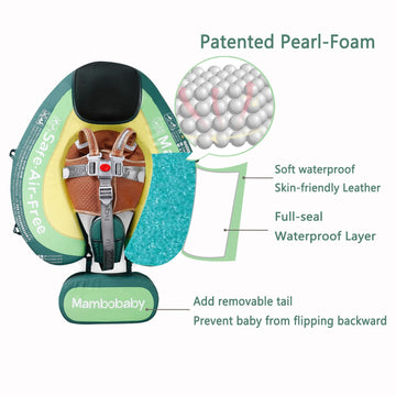 Upgread Mambobaby Float With Upf 50+ Sun Protection Canopy Big Buoyancy Non-Inflatable Solid Baby Swim Pool Float For Ages 3-24