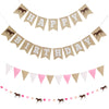 Horse Birthday Decorations - Happy Birthday Burlap Banner - Felt Horse Garland And Pennant Banner - Horse Party Supplies