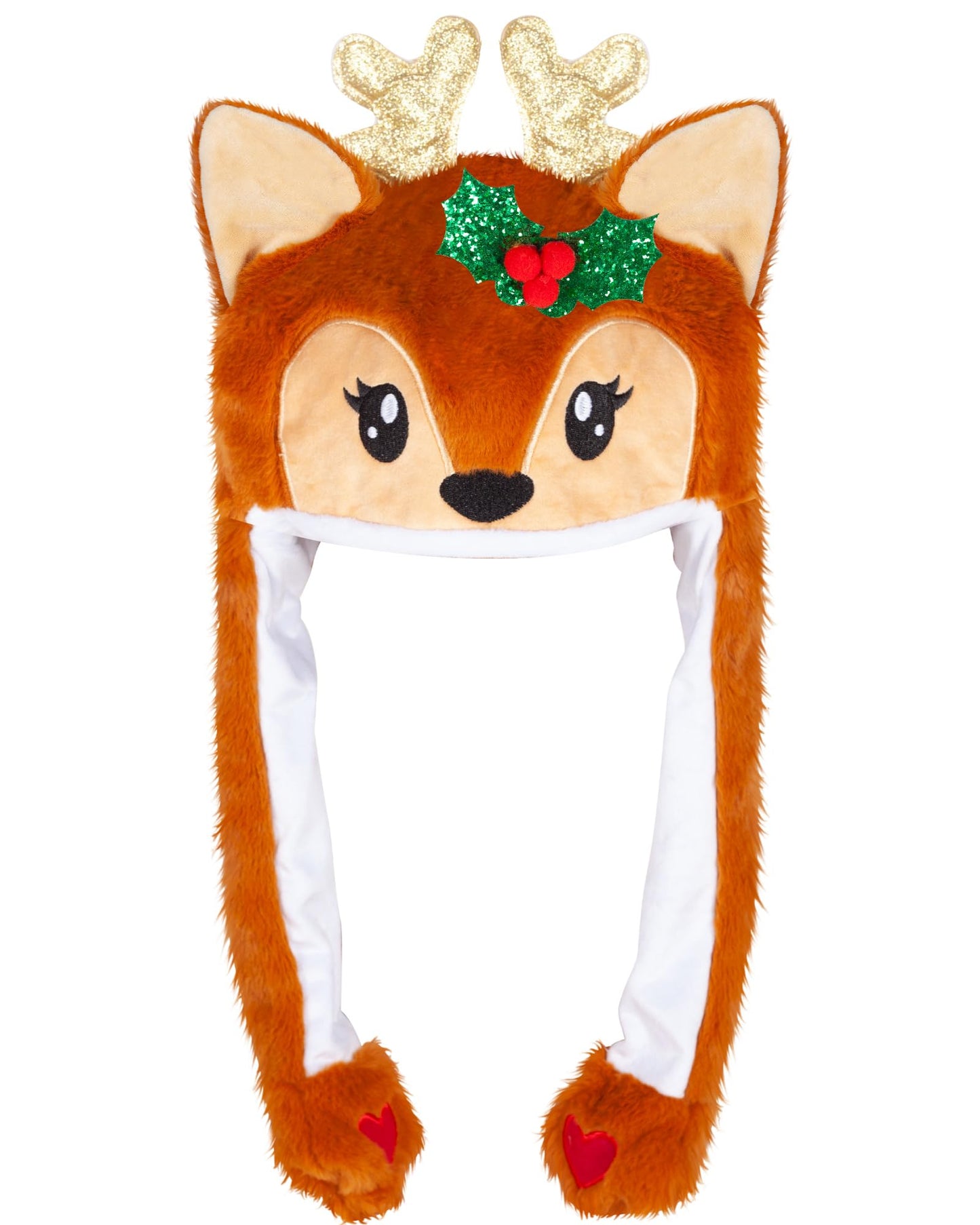 YOYTOO Plush Novelty Animal Hat with Ears Moving Jumping Pop Up Beating Plush Dress Up, One Size Fits All Adults & Children (Chr