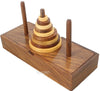 TOSQP27 Tower of Hanoi Wooden Puzzle - 9 Rings Logic Game, Premium Rosewood, Model MN-Tower-Puzzle-Hanoi