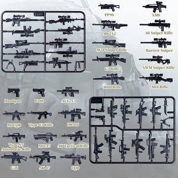 VICVIK Pack Military Toy Accessories U.S. Second Edition Include 50+ Pieces for Army Equipment Gear Sets Pieces Compatible with Mini Figure of Major Brand