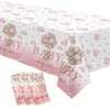 Xenorik Pink Bear Baby Shower Tablecloth Decorations - Disposable Bear We Can Bearly Wait Baby Shower Decorations Table Cover Pa