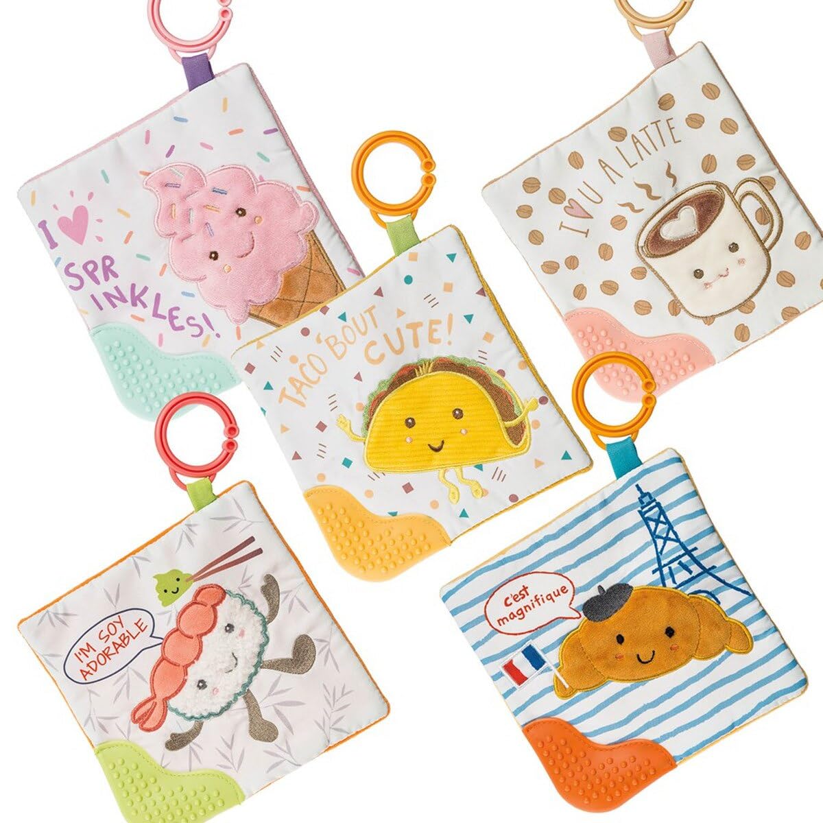 Sweet Soothie Crinkle Teether Toy With Baby Paper And Squeaker, 6 X 6-Inches, Chippy Cookie