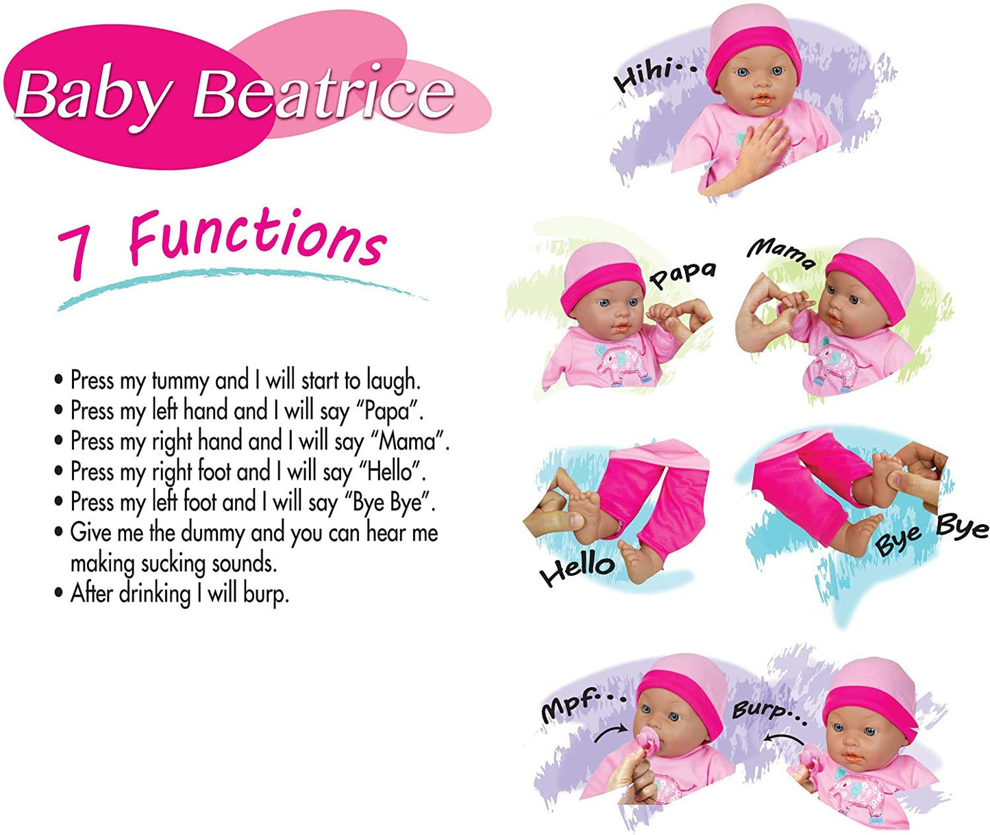 Lissi 16' Interactive Baby Doll With Accessories, 16 Inches , Pink