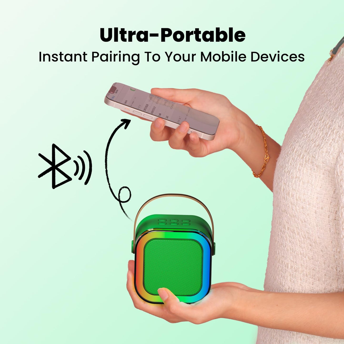 IROO Mini Karaoke Machine for Kids, 2025 TOP Toys Birthday Gifts Ideas for Girls Ages 4, 5, 6, 7, 8, 9, 10, 12+ Years Old, Porta
