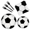 Bqk 96 Pcs Soccer Plates And Napkins Party Supplies Soccer Paper Plates Soccer Birthday Party Decorations Soccer Party Favors So