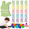 60 Pcs Easter Egg Tokens for Kids, 30Pcs Eggs And 30Pcs Bunny Shaped Tags Easter Egg Filler Toys for Adults Kids, Colorful Wood