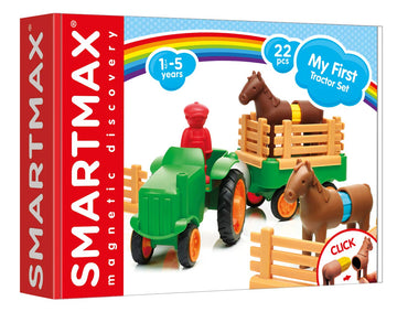 Smartmax My First Farm Tractor Stem Magnetic Discovery Play Set With Moving Tractor For Ages 1-5