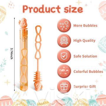 84Pcs Easter Day Bubble Wands, Mini Bubble Wands For Party Favors, Easter Colorful Gift Toys For Girls Boys Kids Toddler Adults,