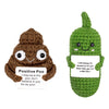 Netholid Inspirational Birthday Gifts 2P Positive Poo Emotional Crocheted Support Crochet Pickle Funny Handmade Crochet With Pos