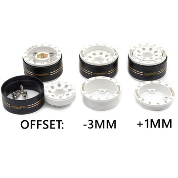 HOBBYSOUL Adjustable Offset 1.0 Beadlock Wheels Brass Rims Negative Offset 44g/Rim for RC Micro Crawler 1/18 TRX4M 1/24 Axial SC