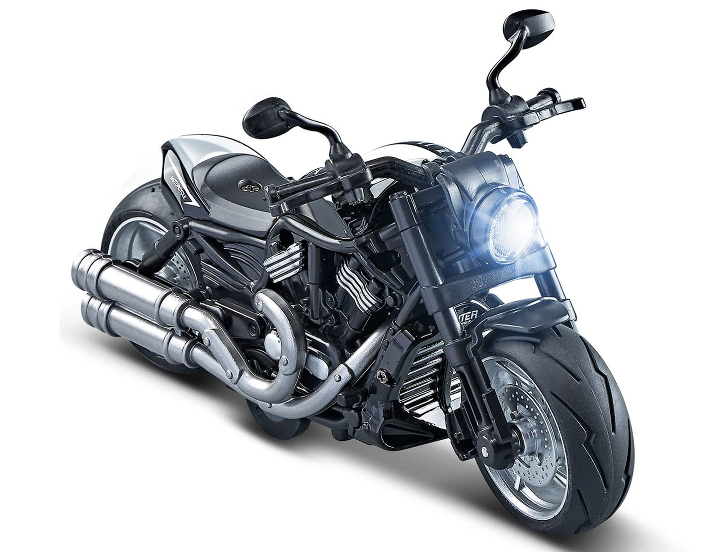 Gilumza Pull Back Motorcycles Toy, Moto Gift With Music Lighting, Wolverine Motorcycle Toys For Boys Kids Age 3-12 Year Old (Bla