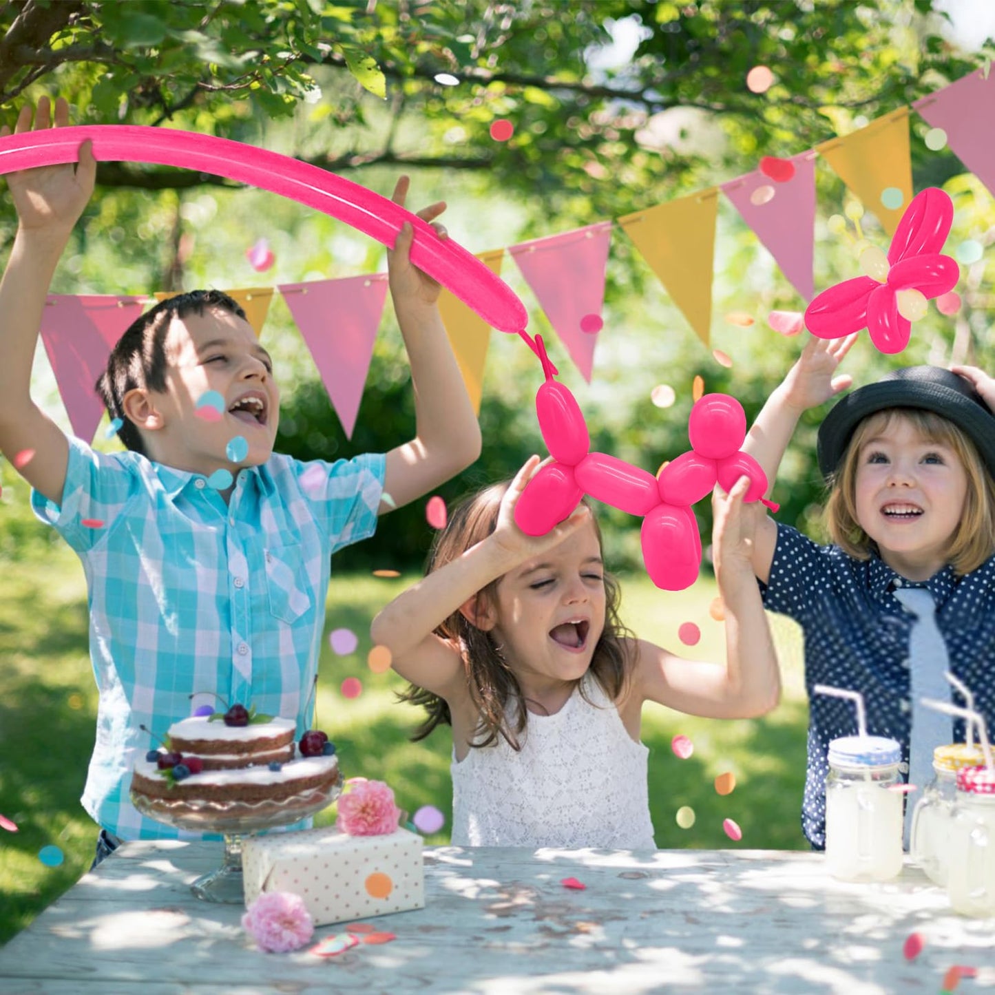 100 Pcs 260 Long Balloons (Hot Pink Balloons)