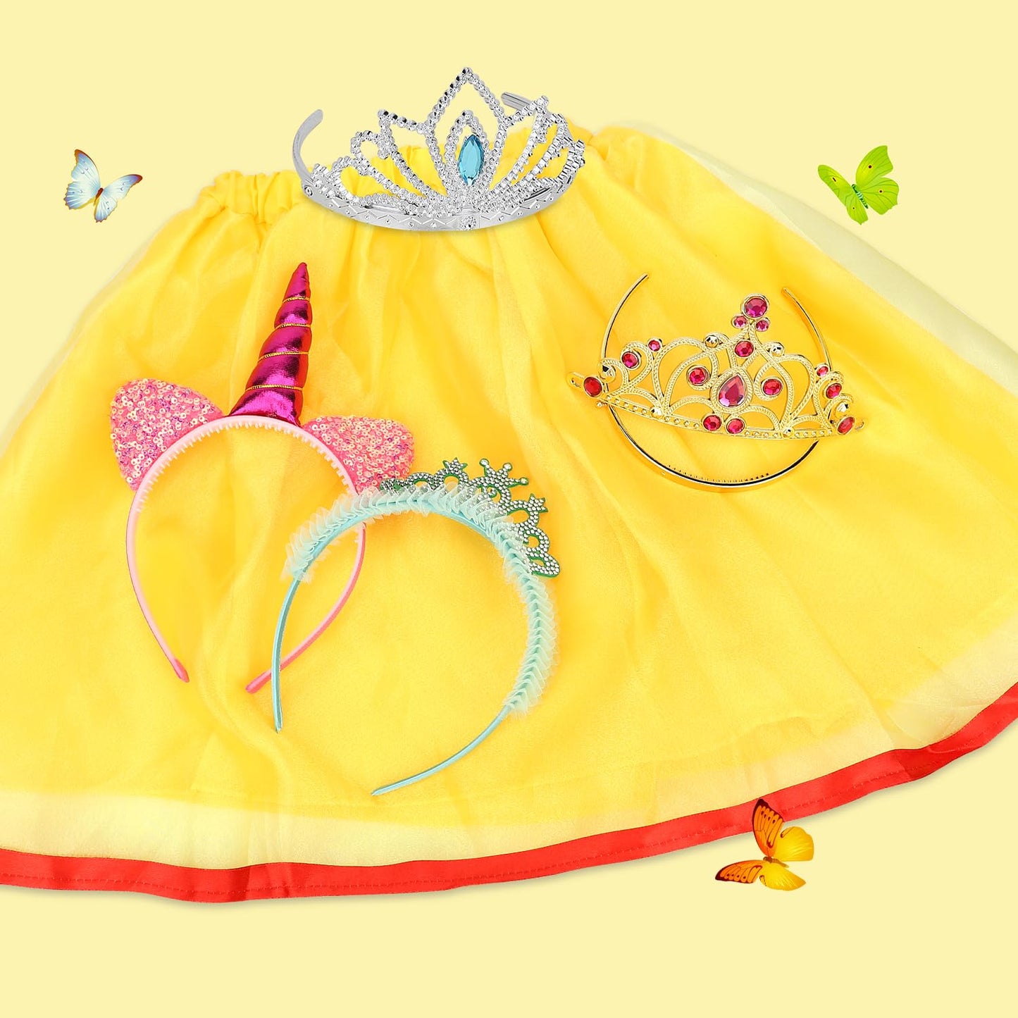 Dulsaera Princess Dress Up For Girls 4-6, Dress Up Clothes For Little Girls 3T-4T, Christmas Birthday Gift For Toddler Girls Age