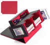 PUKYO MTG Deck Box for 320+ Cards, Leather Commander Box with Dice Tray, 4 Dividers, Black&Red - Perfect for TCG/CCG Collectors