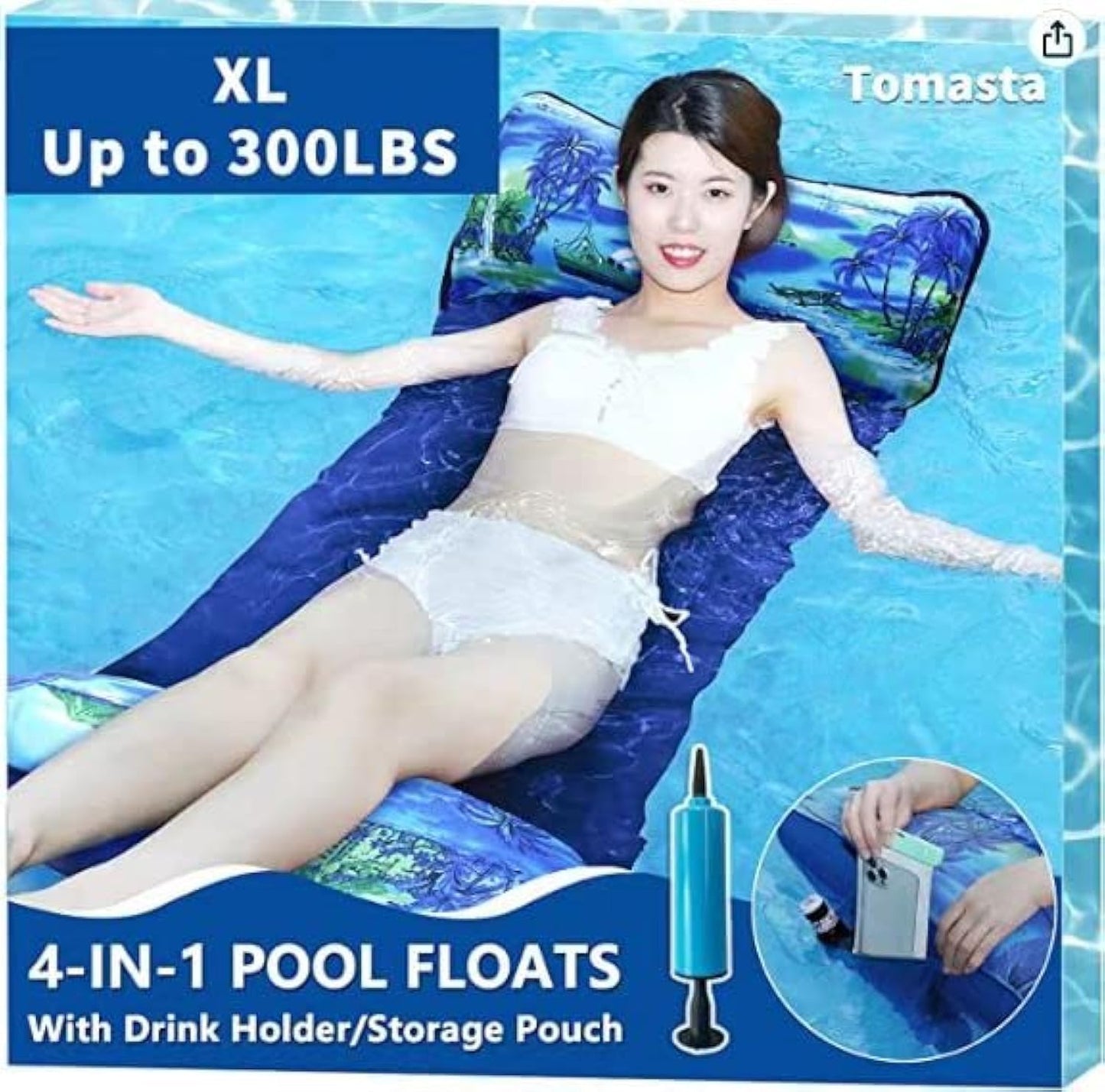 Pool Hammock Float, Adult Pool Floats For Pool, Lake Floats Swimming Pool Hammock, Premium Pool Float Lounger, Water Hammock Lounger, Swimming Floating Bed Hammock, Inflatable Water Swimming Floaties