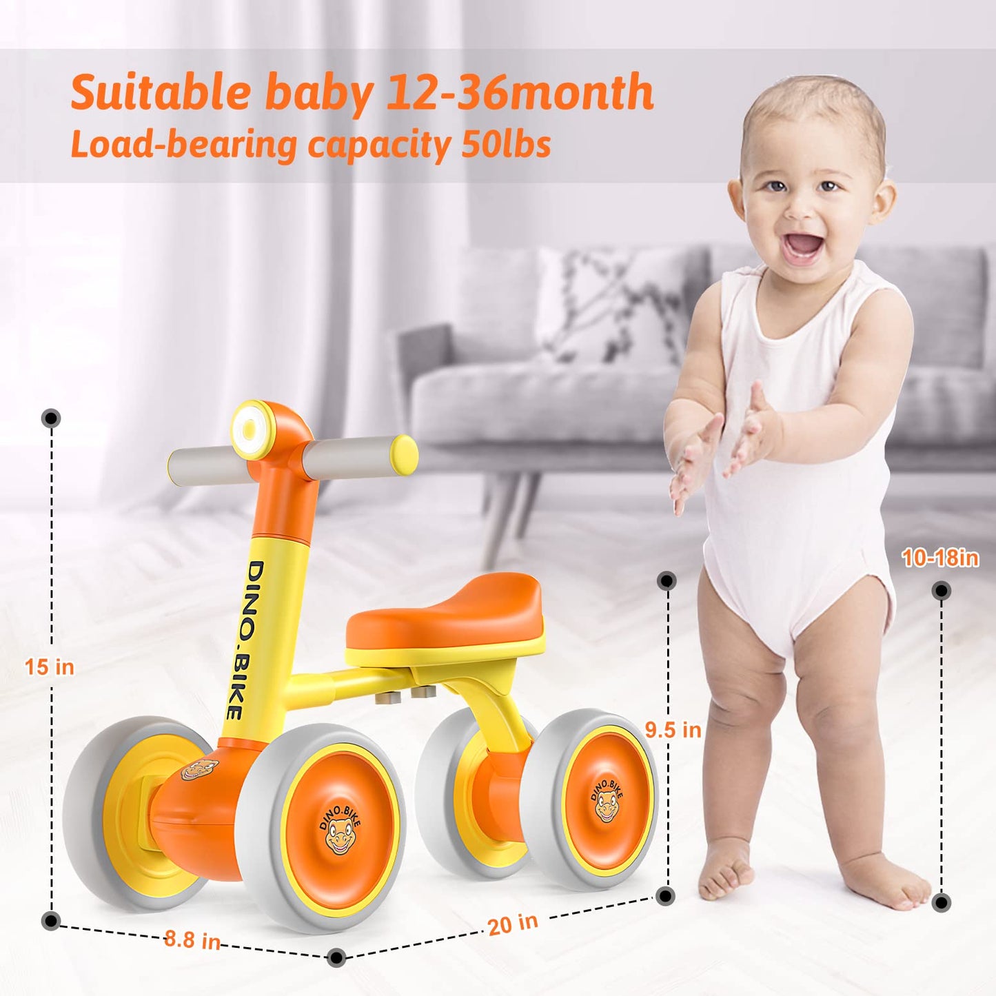 RONSTONE Baby Balance Bike 1+ Year Old Girls Boys
