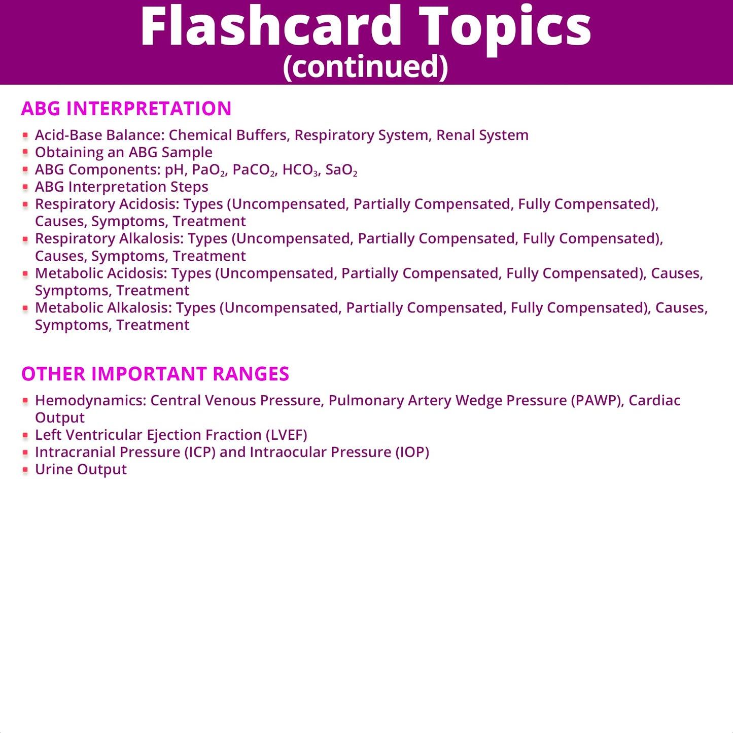 Lab Values & Abg Interpretation Flash Cards - No Fluff - Only Essential Info For Nursing School - 2025 Nclex Ati Hesi Review Lpn