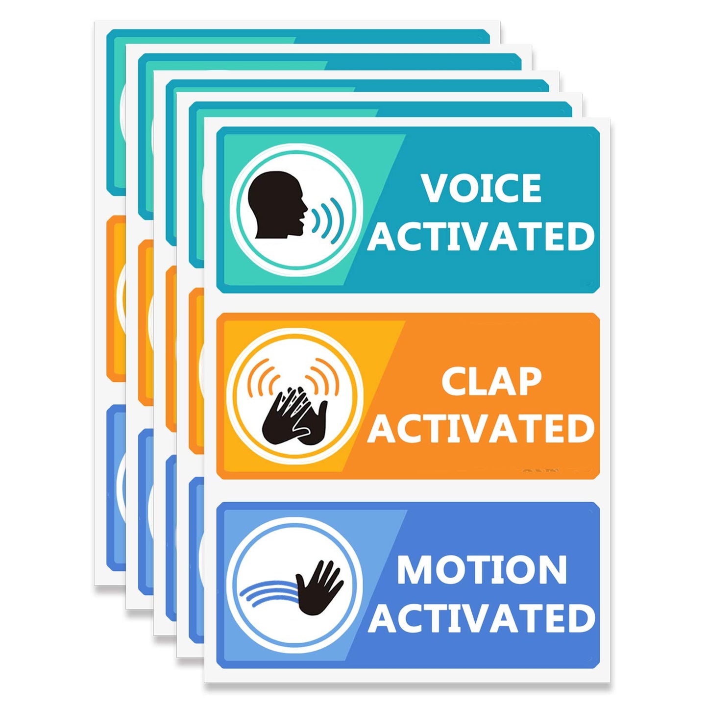 Voice Clap Motion Activated Stickers,Prank Stickers Funny Joke Labels,2x4 Inch Stickers,120 Pcs Per Pack