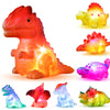 Bakatatoyz 8 Pack Light Up Dinosaur Bath Toys, Color Changing, Small, Multicolored, Floating Pool Toy for Kids and Toddlers