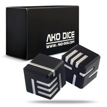 AKO DICE I Black Custom Metal D6 Game Dice - 16mm - Unique Redesign Concept - Premium Quality Gaming Accessories