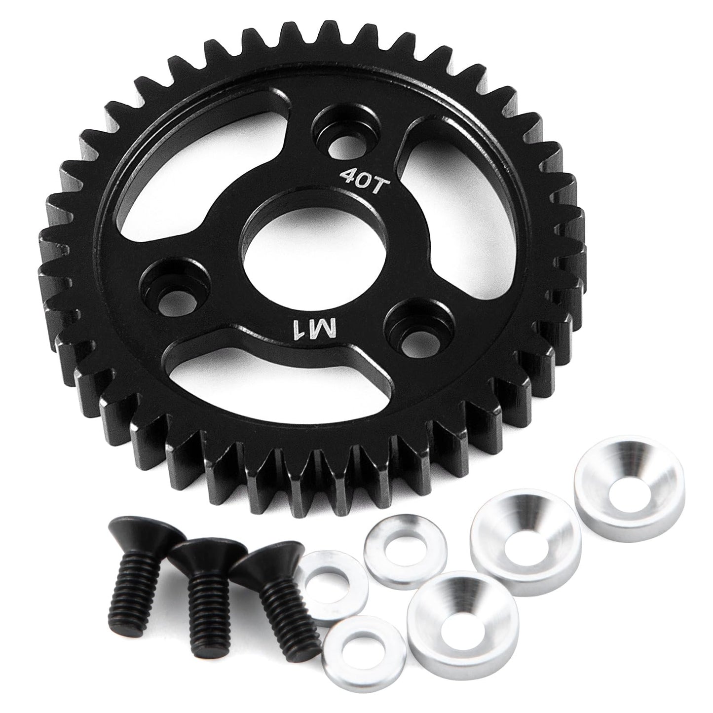 BRKRC Carbon Steel 1M 36T 38T 40T Main Spur Gear for 1/8 Tra-xxas Revo 2.5 3.3 Upgrade Parts (40T)