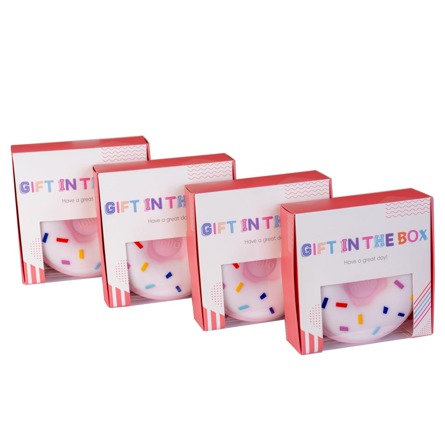 CONTRACONTACT Set of 4 Sweet Kids Purse Donut bags in pink in individual gift boxes, Donuts Purses as Kids Toys & first little h