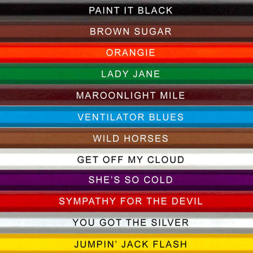 Pun Labs Rolling Tones Colored Pencil Set - 12 Multicolor Pencils with Foil-Stamped Band References, Ideal for Music Lovers