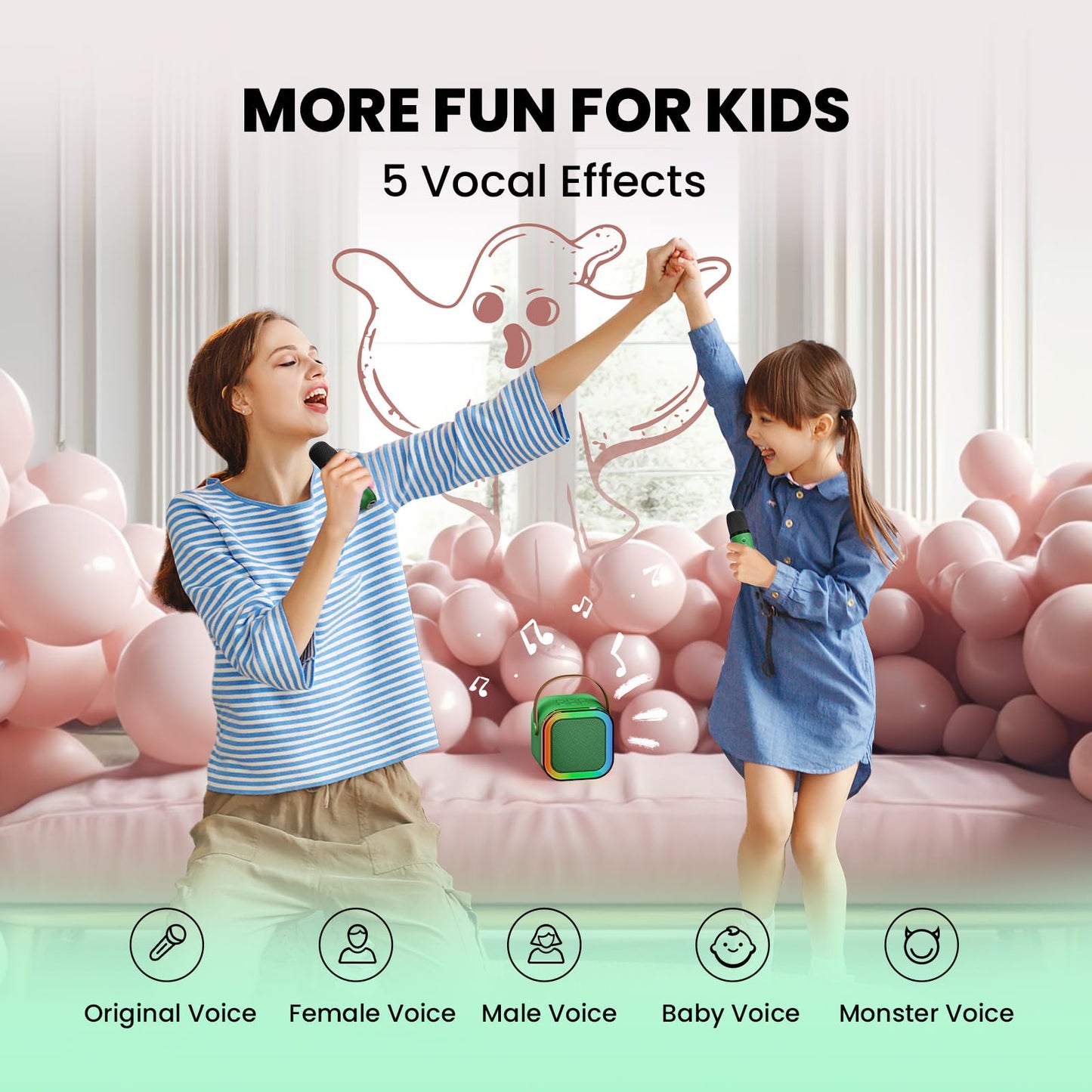 IROO Mini Karaoke Machine for Kids, 2025 TOP Toys Birthday Gifts Ideas for Girls Ages 4, 5, 6, 7, 8, 9, 10, 12+ Years Old, Porta