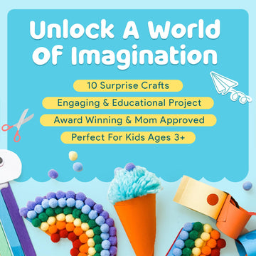 Mumaloo Craft Box For Kids - 10 Creative Arts And Crafts For Kids Ages 4-8, Fun, No Mess Educational Preschool & Homeschool Art