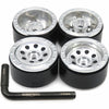 hobbysoul 1.0 Silver Offset Beadlock Wheels for RC Micro Crawlers - +1mm Positive & -3mm Negative Offset (4-Pack)