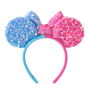 KARETT Mouse Ears Bow Headbands, Sparkle Minnie Ears Headband Glitter Hair Band for Party Princess Decoration Cosplay Costume