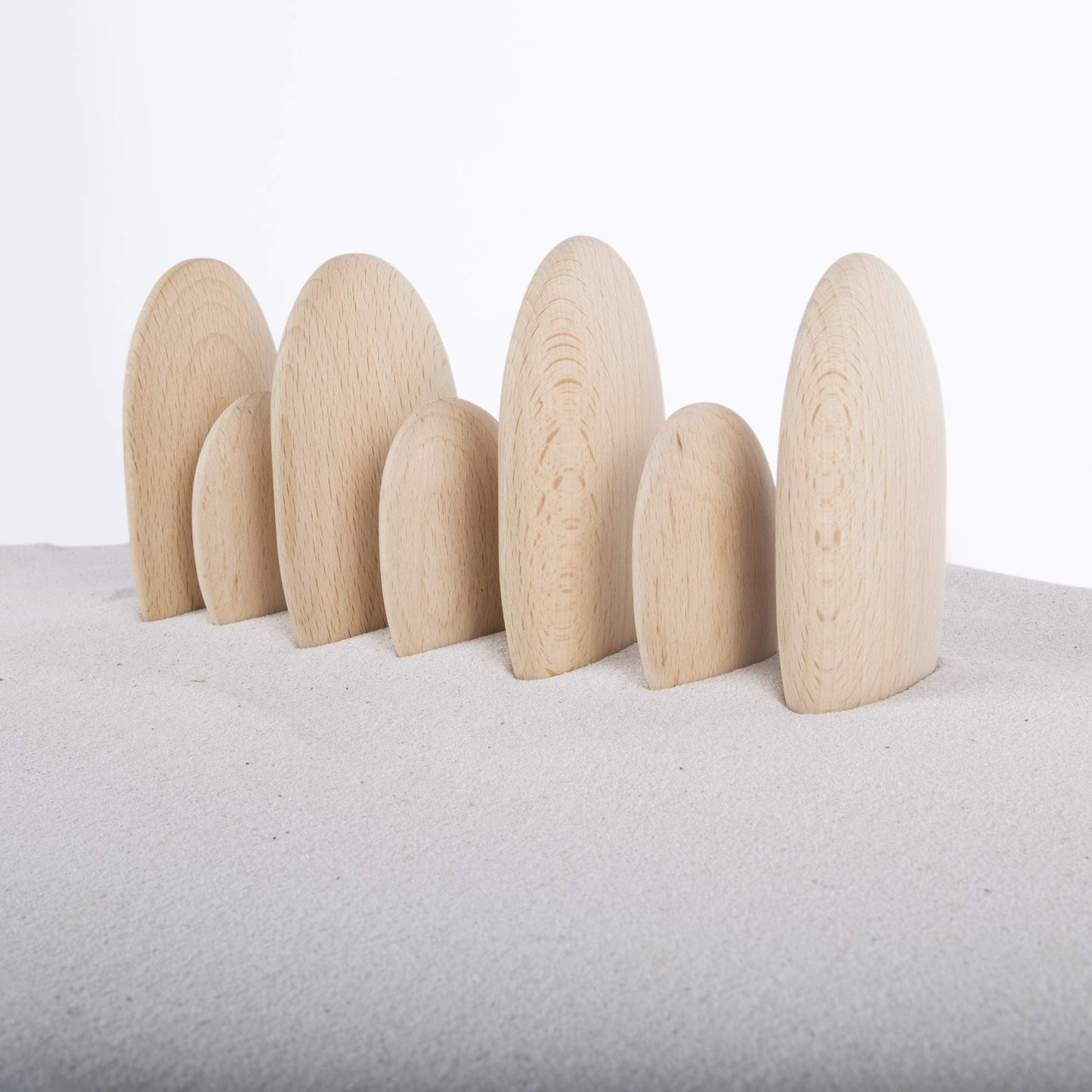 Guidecraft Wood Stackers - River Stones: 20 Natural Building Blocks Set For Children, Develop Fine Motor Skills