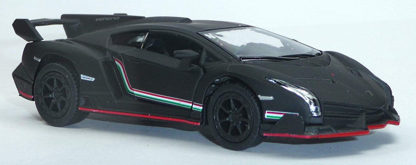 Kinsmart Lamborghini Veneno 1/36 Diecast Metal Toy Model (Black, Matt)